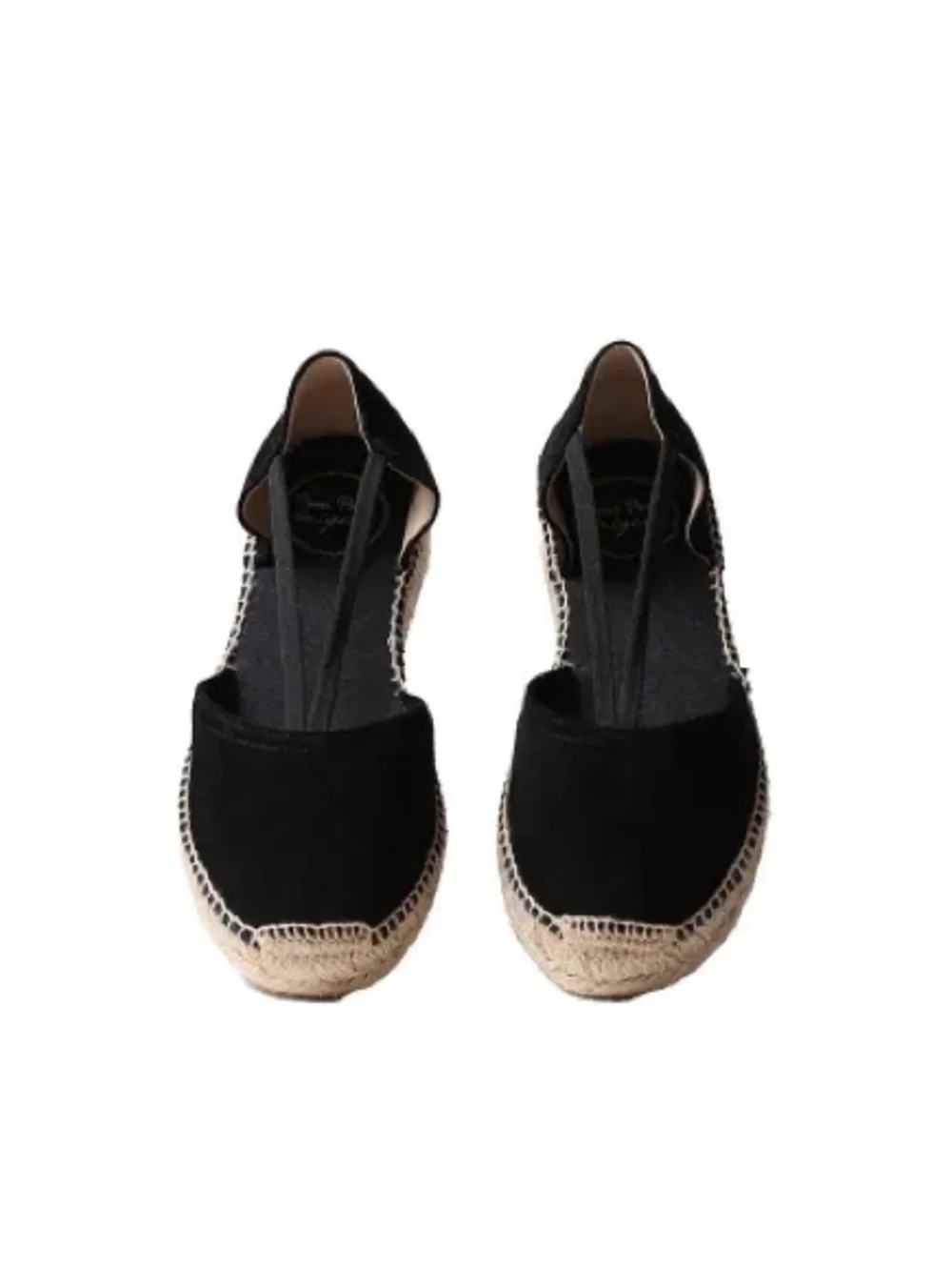 Black Espadrille Flats with Crisscross Straps